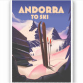 Andorra Skipposter. Aufkleber (Vorderseite)