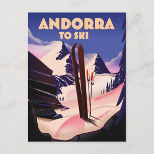 Andorra Skipposter. Postkarte
