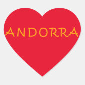 Andorra-Textentwurf Herz-Aufkleber (Vorderseite)