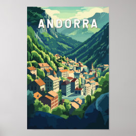 Andorra Travel Art Vintag Poster
