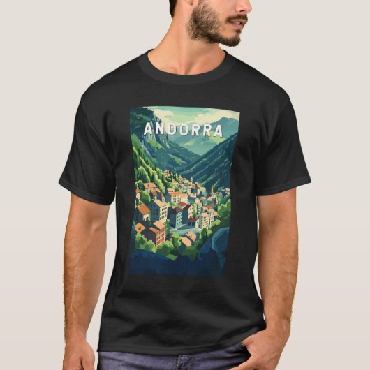 Andorra Travel Art Vintag T-Shirt (Vorderseite)
