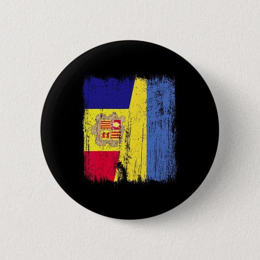 Andorra Ukraine Halbflagge Andorianisch Ukrainisch Button (Vorderseite)