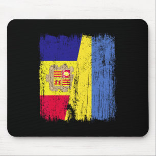 Andorra Ukraine Halbflagge Andorranisch Ukrainisch Mousepad