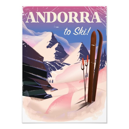 Andorra Vintag Ski Poster (Vorne)