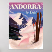 Andorra Vintag Ski Poster (Vorne)