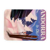 Andorra Vintag Ski Poster Magnet (Horizontal)