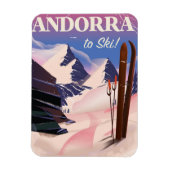 Andorra Vintag Ski Poster Magnet (Vertikal)