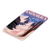 Andorra Vintag Ski Poster Magnet (Linke Seite)