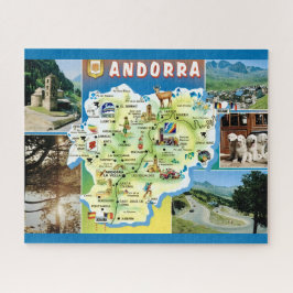 Andorra Vintage Karte Puzzle