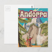 Andorra Vintage Travel Poster Postkarte (Vorne/Hinten)