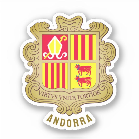 Andorra Wappen Aufkleber (Vorderseite)