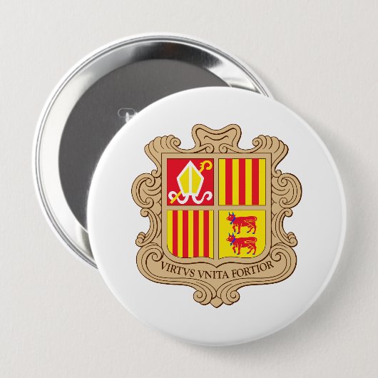 Andorra-Wappen Button (Vorne & Hinten)