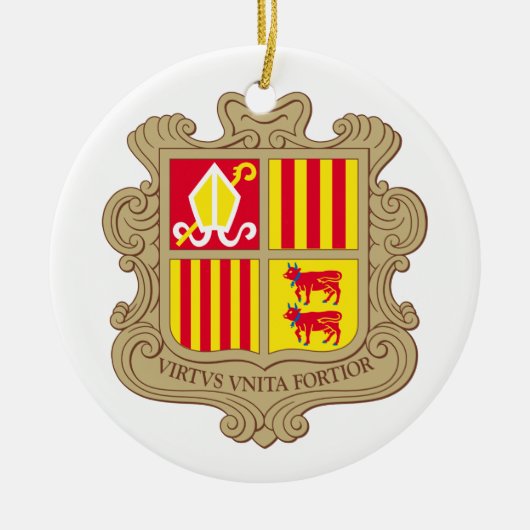 Andorra-Wappen Keramik Ornament (Vorne)