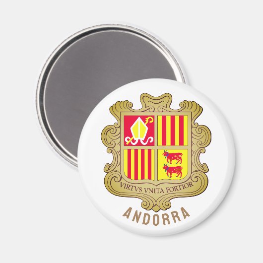 Andorra Wappen Magnet (Vorderseite/Rückseite)