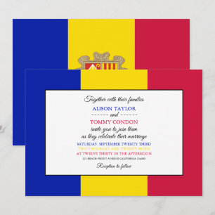 Andorran Flag, Flagge von Andorra Hochzeit Einladung