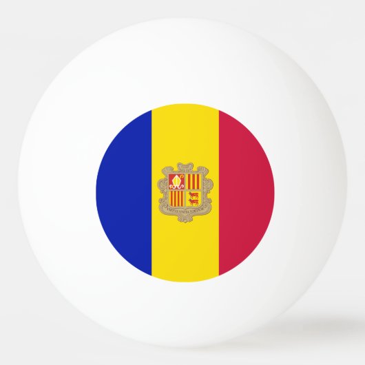 Andorran-Flagge Tischtennisball (Vorderseite)