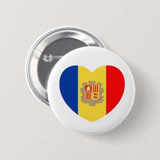 Andorran heart - For real Andorrans! Button (Vorne & Hinten)