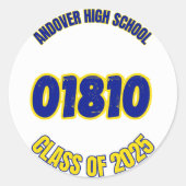 Andover-Klasse 2025 Runder Aufkleber (Vorderseite)