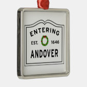 Andover, MA Holiday Wreath Metal Ornament (Rechts)