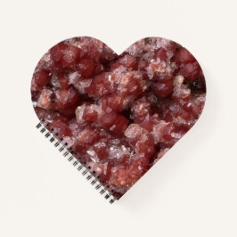 Andradite Garnet Crystal Notebook Herz Valentine Notizblock