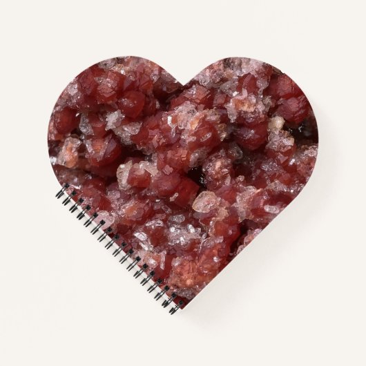 Andradite Garnet Crystal Notebook Herz Valentine Notizblock (Vorderseite)