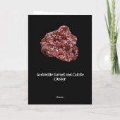 Andradite Garnet und Calcite Cluster Add Text Karte (Rückseite)