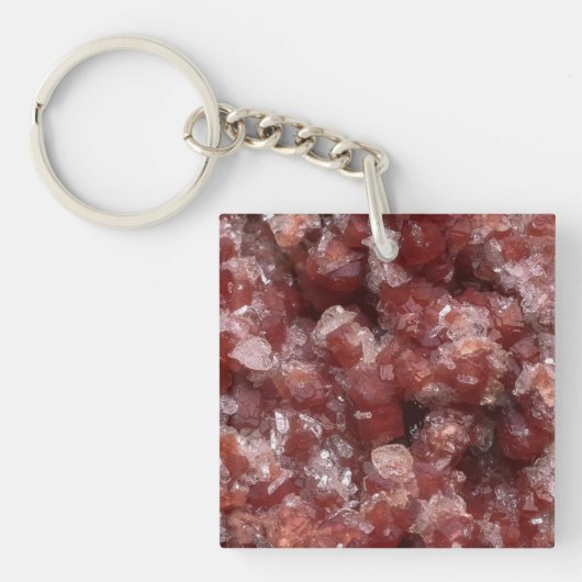 Andradite Garnet und Calcite-Cluster Schlüsselanhänger (Vorderseite)