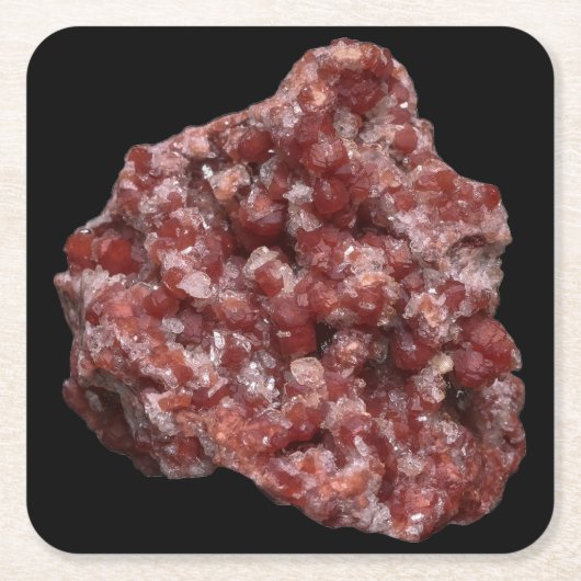 Andradite Garnet und Calcite Cluster Untersetzer (Vorderseite)