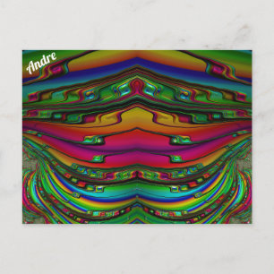 ANDRE ~ 3D-Fraktal Design Muster ~ Multicolor Postkarte