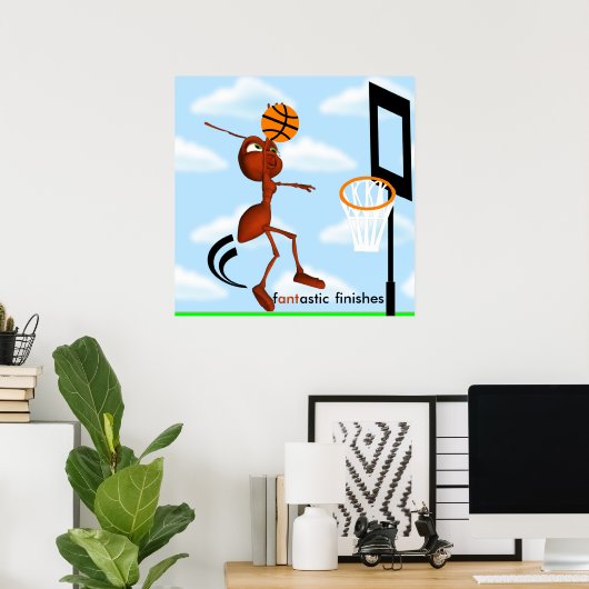 Andre Ant Basketball Slam Dunk Poster (Heimbüro)