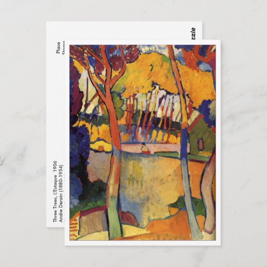 Andre Derain Three Trees Fine Art Postkarte (Vorne/Hinten)