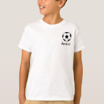 Andre Futebol soccer T-Shirt<br><div class="desc">Bola de futebol com nome do seu pequeno jugador ou Benfiquista. Pelota de futebol en una camiseta para nino. El nombre del nino o jugador puede ser cambiado. Estilos de jerseys/camisas para venta en varios estilos, colores y tamanos. Schwarz-Weiß-T - Shirt mit einem kleinen Fußball auf der Seite und Namen...</div>