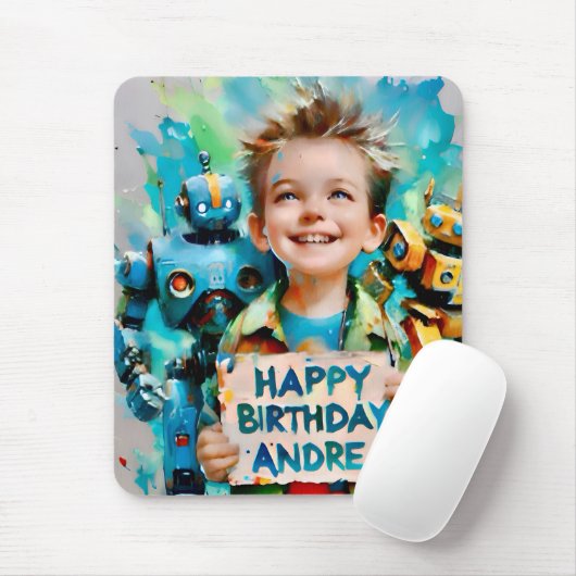 ANDRE ~ Spielzeugroboter ~ Mousepad (Mit Mouse)