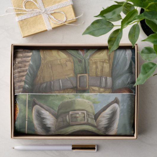 Andre the Fishing Fox, Outdorrsman Seidenpapier (Geschenk)
