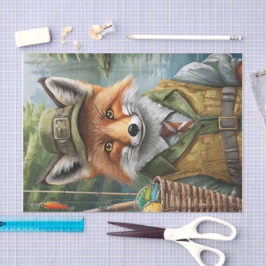 Andre the Fishing Fox, Outdorrsman Seidenpapier (Handwerk)