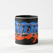Andre Vorname Name Graffiti blue orange Tasse (Zentrum)