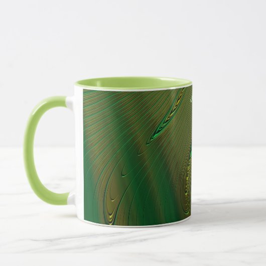 ANDRE ~ Zany 3D Fraktal ~ Gold Green Tasse (Links)