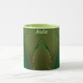 ANDRE ~ Zany 3D Fraktal ~ Gold Green Tasse (Zentrum)