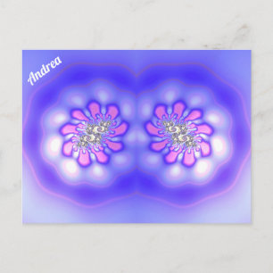 ANDREA ~ 3D-Fraktal Design ~ Pink Blue Mauve ~ Postkarte