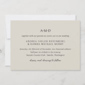 Andrea Beige Elegant Wedding Einladung (Vorderseite)