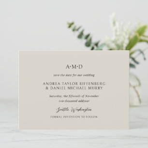 Andrea Beige Elegante Hochzeit Save The Date