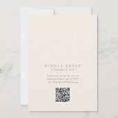 ANDREA Beige QR Code Classic Elegant Wedding Einladung (Rückseite)