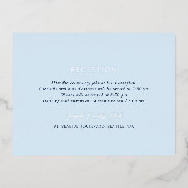 Andrea Blue Elegant Wedding Foil Enclosure Card Folie Einladungspostkarte