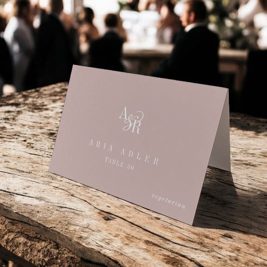ANDREA Blush Pink Minimal Wedding Place Cards Tischnummer
