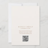 ANDREA Boho Creme QR Code Klassische elegante Hoch Einladung (Rückseite)