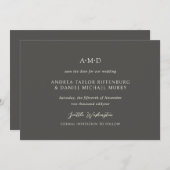 Andrea Brown Elegant Wedding Save The Date (Vorne/Hinten)