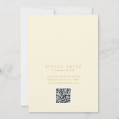 ANDREA Butter Yellow QR Code Elegante Hochzeit Einladung (Rückseite)