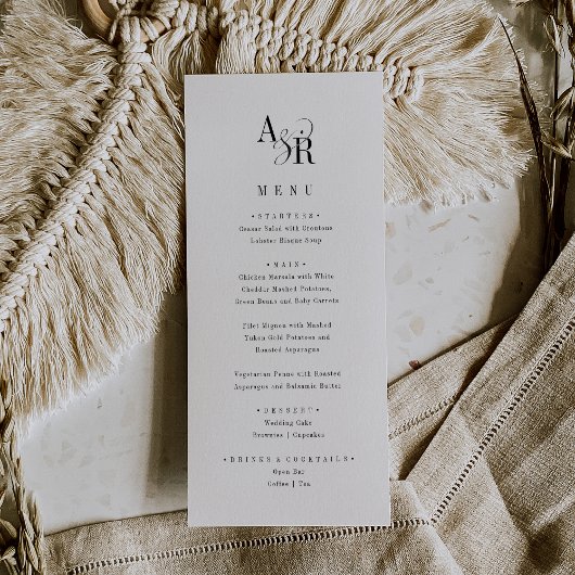ANDREA Classic Elegante Formal Extravagant Einziga Menükarte