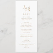 ANDREA Classic Gold White Boho Minimalistisch Wedd Menükarte (Vorderseite)