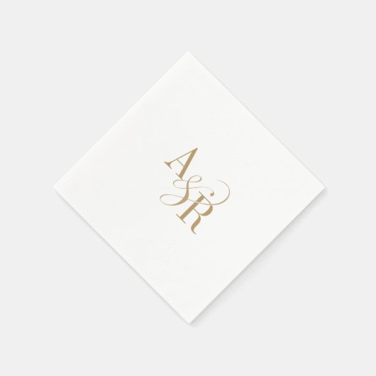 ANDREA Classic Gold White Boho Minimalistisch Wedd Serviette (Ecke)